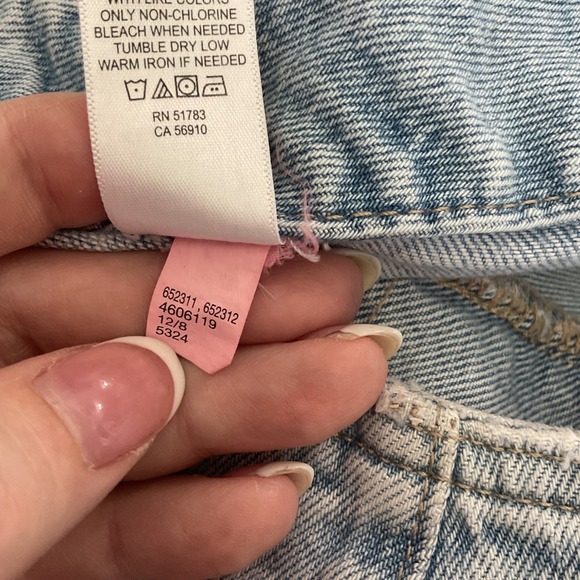 M. Jeans Denim Shorts High Waist Frayed Hem Light Wash Women's Shorts Size 16W - Picture 10 of 11